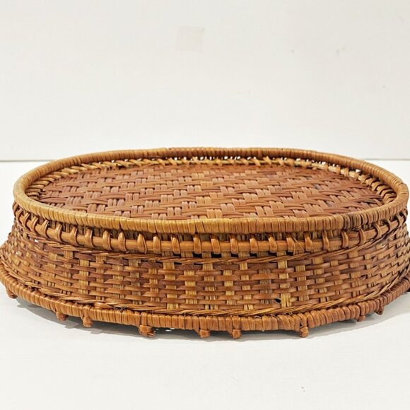 Vintage Basket Small Oval Woven Trinket Display - Picture 6 of 10